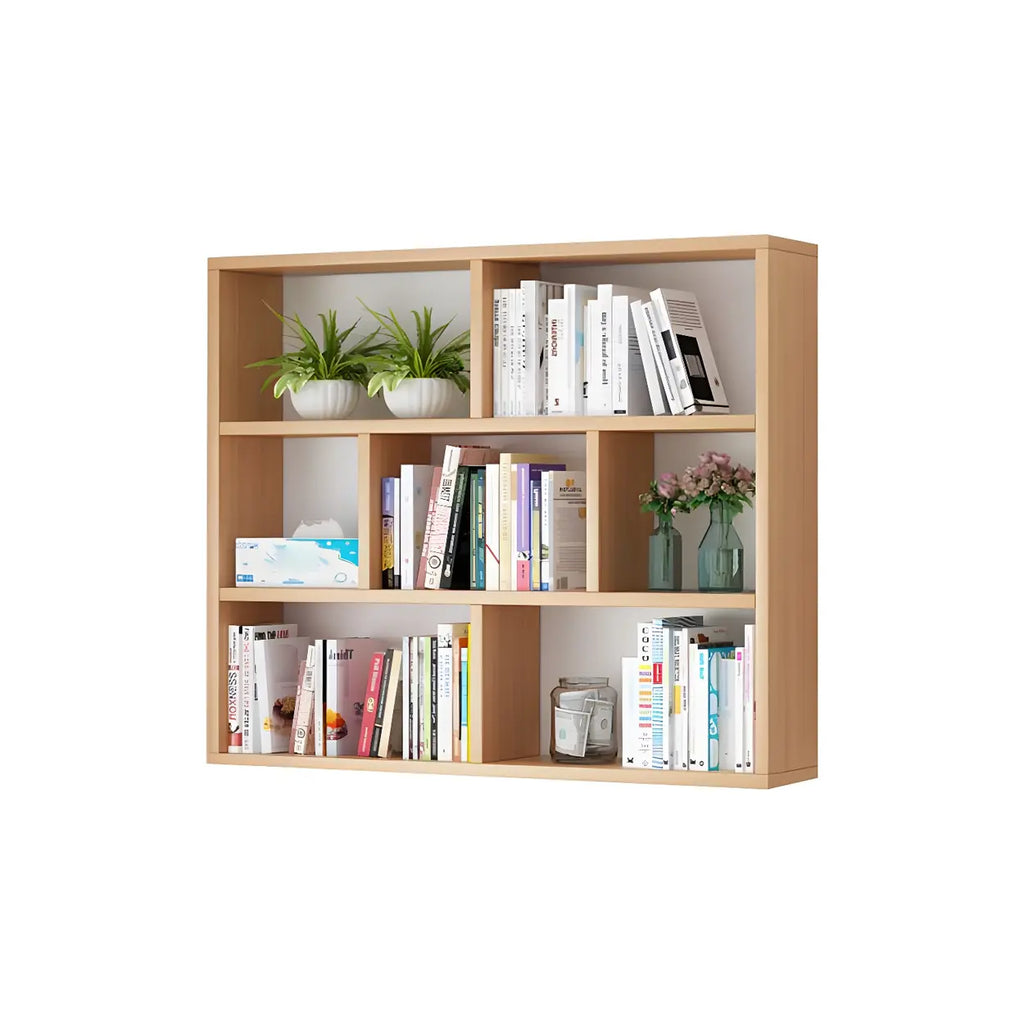 Wall Mounted Bookshelf Wooden Floating Shelf Unit Modern Wall Bookcase with Open Compartments for Books and Decor in Living Room | Study and Bedroom