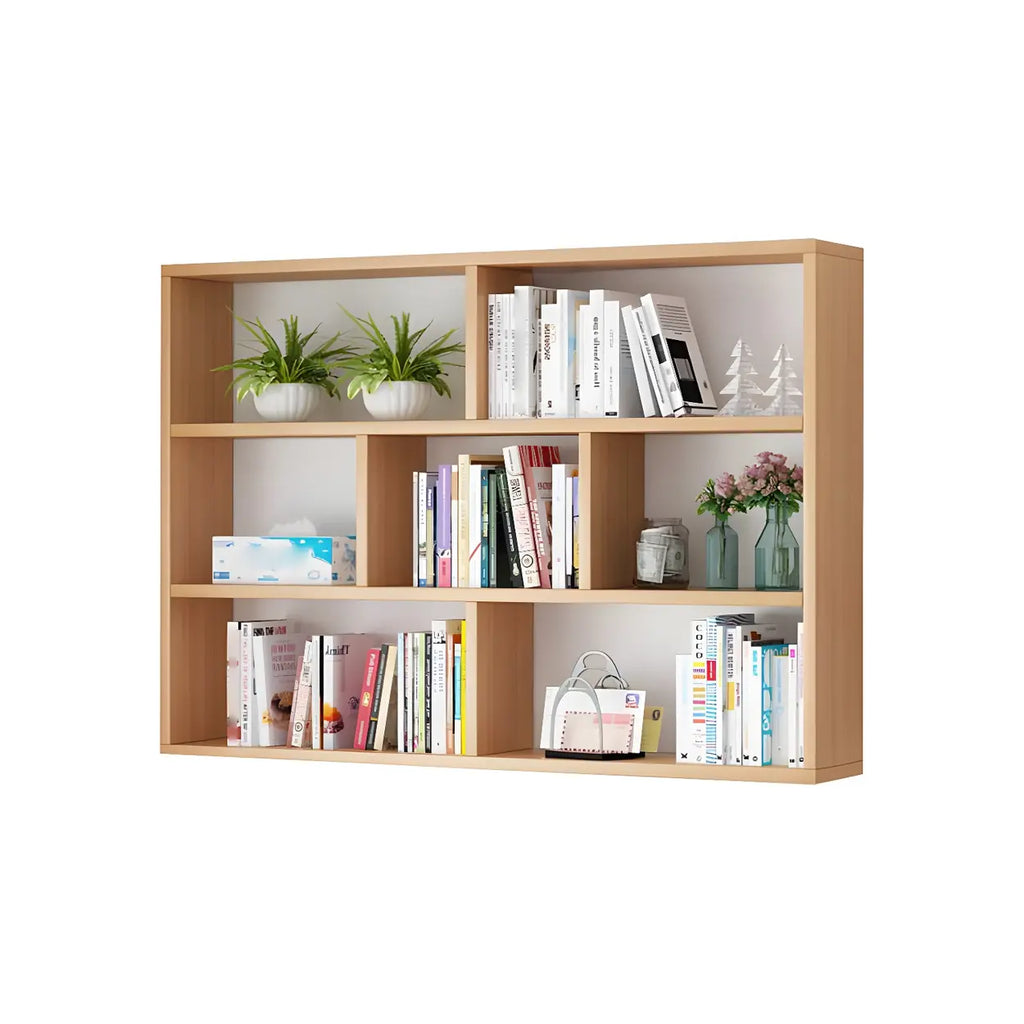 Wall Mounted Bookshelf Wooden Floating Shelf Unit Modern Wall Bookcase with Open Compartments for Books and Decor in Living Room | Study and Bedroom