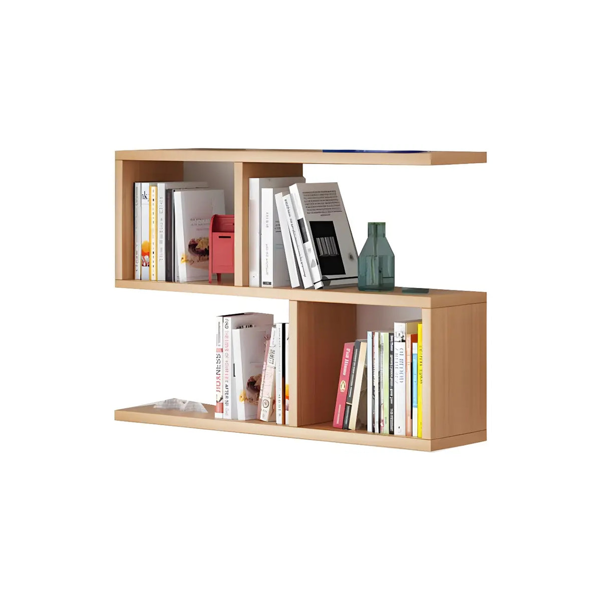 Wall Mounted Bookshelf Wooden Floating Shelf Unit Modern Wall Bookcase with Open Compartments for Books and Decor in Living Room | Study and Bedroom