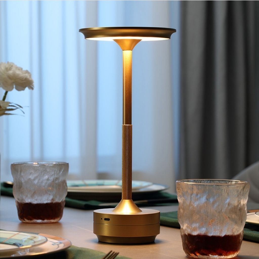Cordless Rechargeable Aluminium LED Table Lamp with Touch Dimmer for Bedside