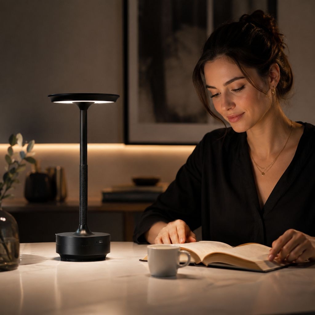 Cordless Rechargeable Aluminium LED Table Lamp with Touch Dimmer for Bedside