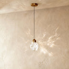 Crystal Pendant Light With Aluminum Frame And Crystal Detailing