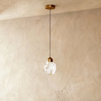 Crystal Pendant Light With Aluminum Frame And Crystal Detailing