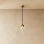 Crystal Pendant Light With Aluminum Frame And Crystal Detailing