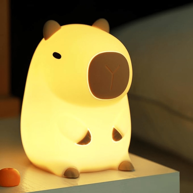 Cute Silicone Animal Night Light with Tap Dimming | USB Rechargeable Lamp
