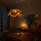 Flower Petal Fabric Pendant Lights With E27 Bulb And Adjustable Cord