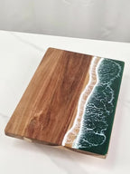 Resin Chopping Board Acacia Wood Ocean Wave Serving Board Wooden Cheese Board with Epoxy Resin Inlay for Kitchen | Charcuterie and Bread