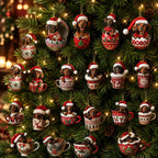 Dachshund Advent Calendar with Hanging Christmas Tree Ornaments