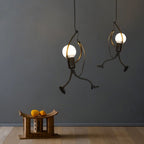 Wrought Iron Pendant Light With Adjustable Cord