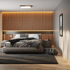 Slim LED Flush Ceiling Light | Wood | Vevon