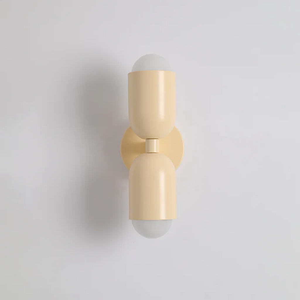 Modern Wrought Iron Cylinder Wall Sconce LED Light With Dual Light Design