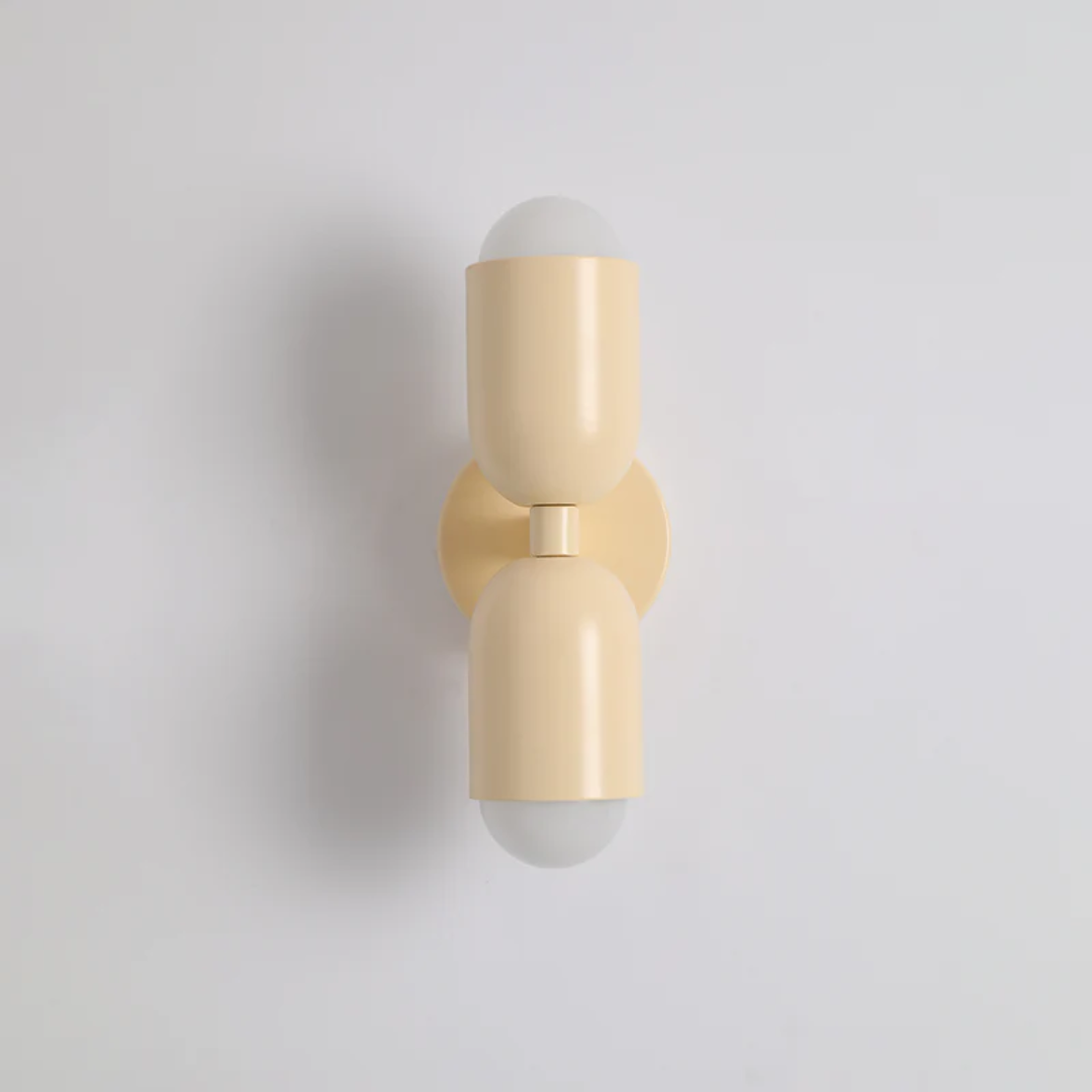 Modern Wrought Iron Cylinder Wall Sconce LED Light With Dual Light Design