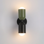 Modern Wrought Iron Cylinder Wall Sconce LED Light With Dual Light Design