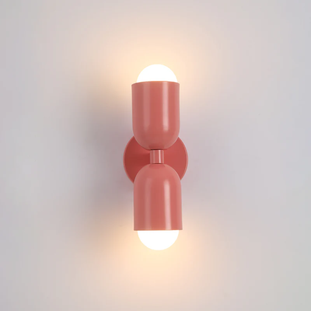 Modern Wrought Iron Cylinder Wall Sconce LED Light With Dual Light Design
