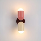 Modern Wrought Iron Cylinder Wall Sconce LED Light With Dual Light Design