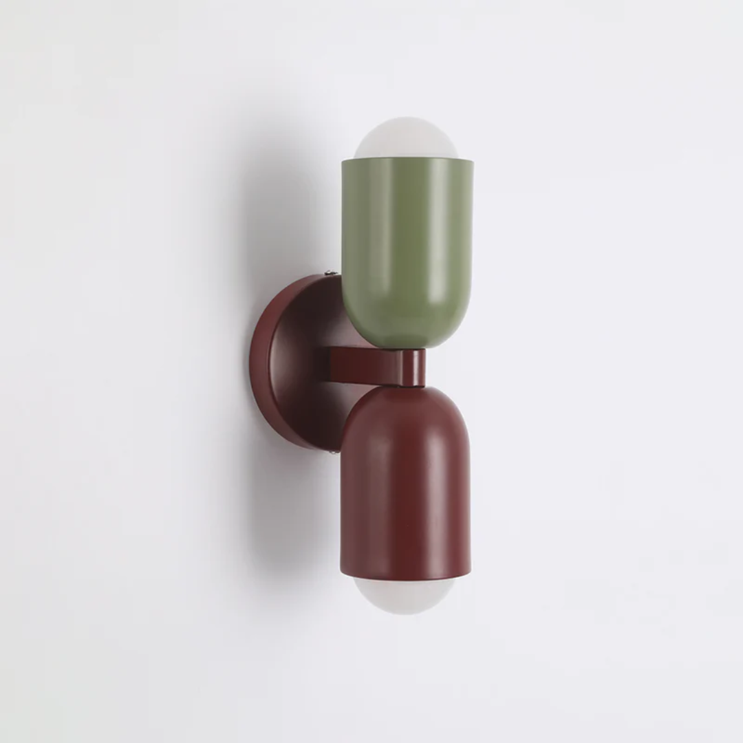 Modern Wrought Iron Cylinder Wall Sconce LED Light With Dual Light Design