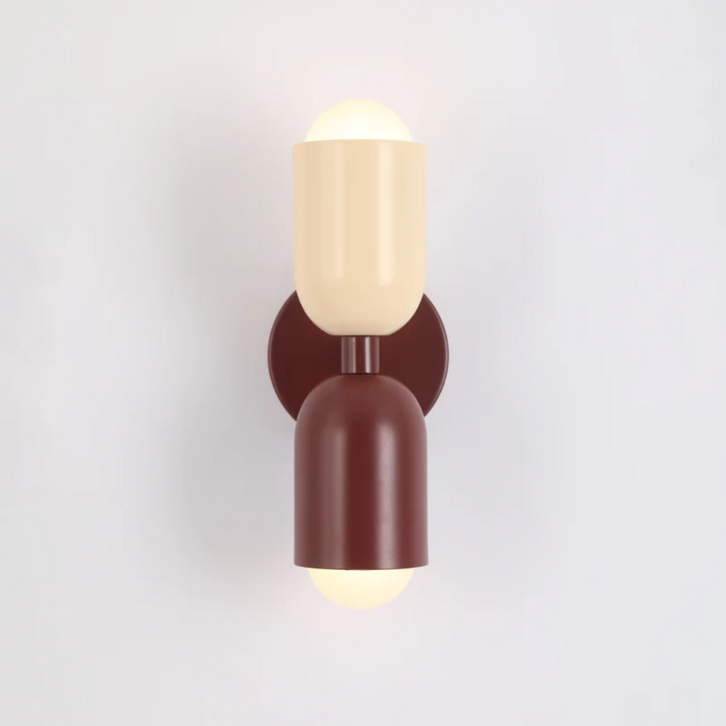 Modern Wrought Iron Cylinder Wall Sconce LED Light With Dual Light Design