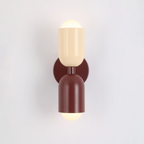 Modern Wrought Iron Cylinder Wall Sconce LED Light With Dual Light Design