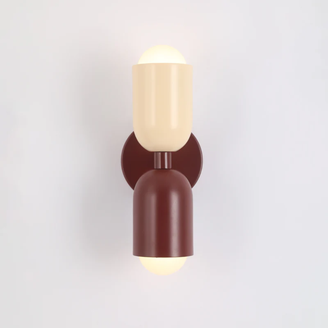 Modern Wrought Iron Cylinder Wall Sconce LED Light With Dual Light Design
