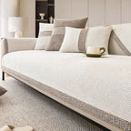 Non-Slip Sofa Cover Textured Linen Look Couch Protector Washable Pet-Friendly Sofa Throw for Corner Sofas and Armchairs