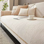 Non-Slip Sofa Cover Textured Linen Look Couch Protector Washable Pet-Friendly Sofa Throw for Corner Sofas and Armchairs