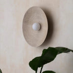 Retro Ceramic Disc Wall Light With Center Globe