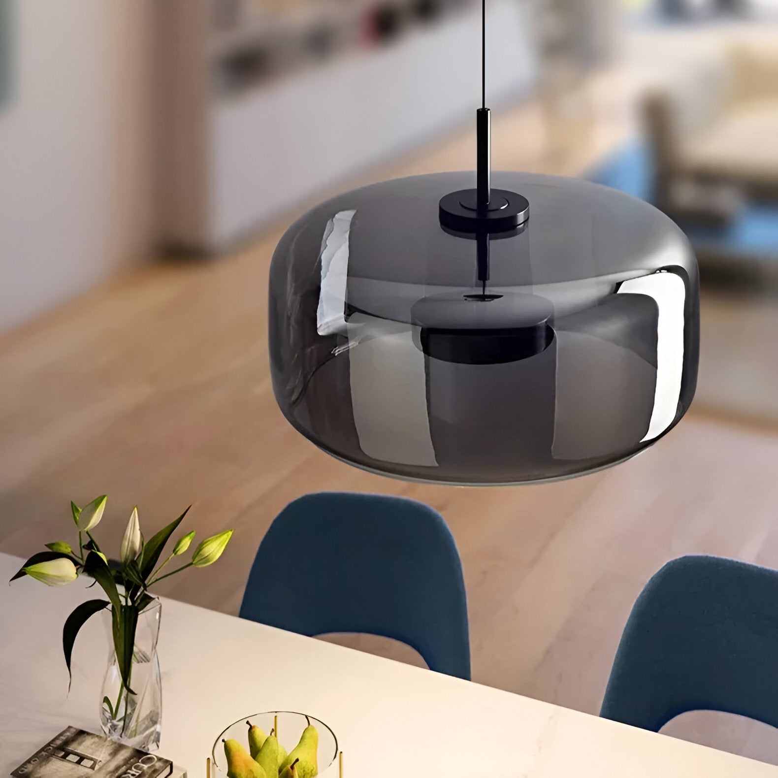 Retro Trio pendant lights LED Light With Hand-Blown Glass Shades