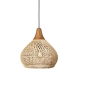 Bohemian Rattan Pendant Light With Hand-Woven Dome Shade
