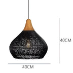 Bohemian Rattan Pendant Light With Hand-Woven Dome Shade