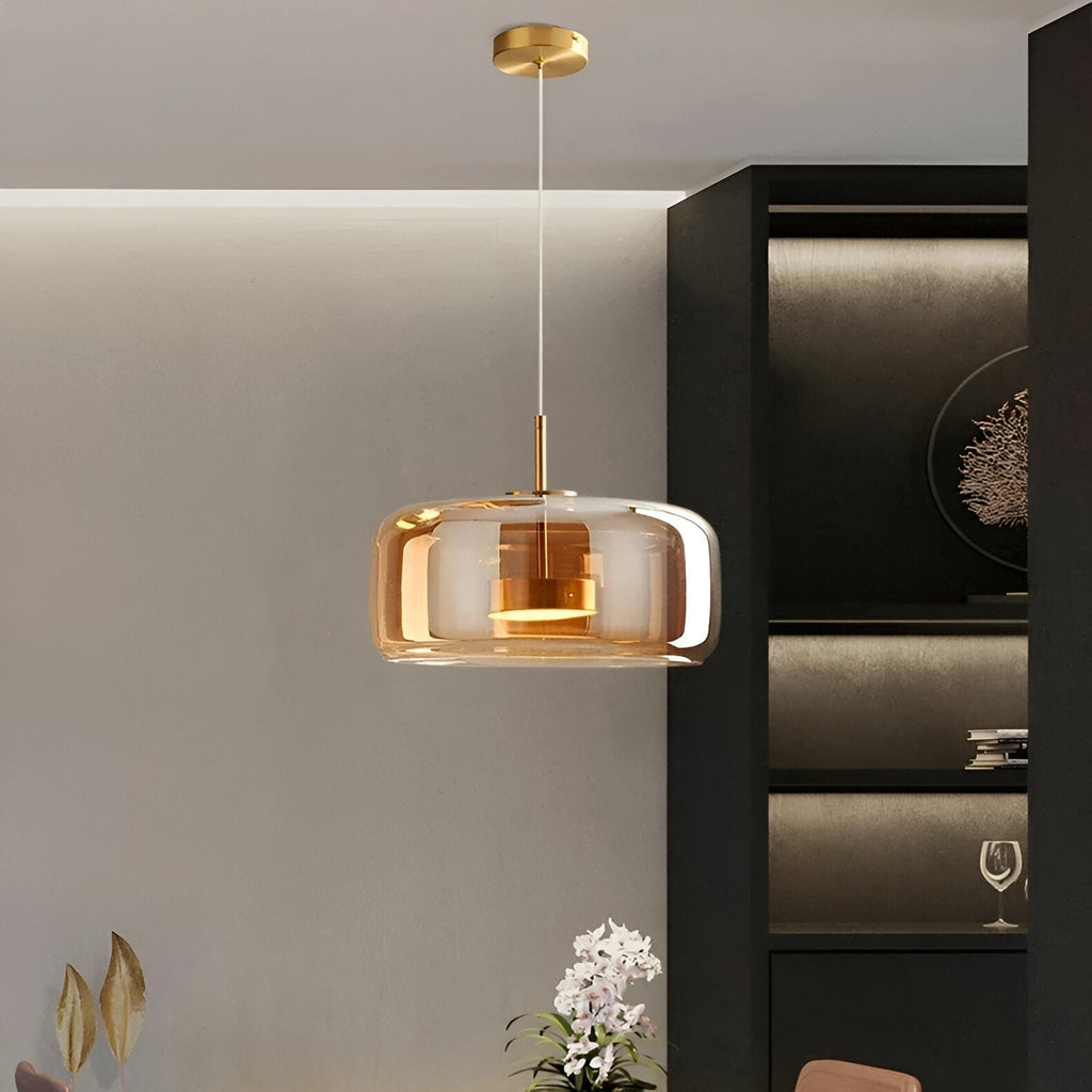 Retro Trio pendant lights LED Light With Hand-Blown Glass Shades