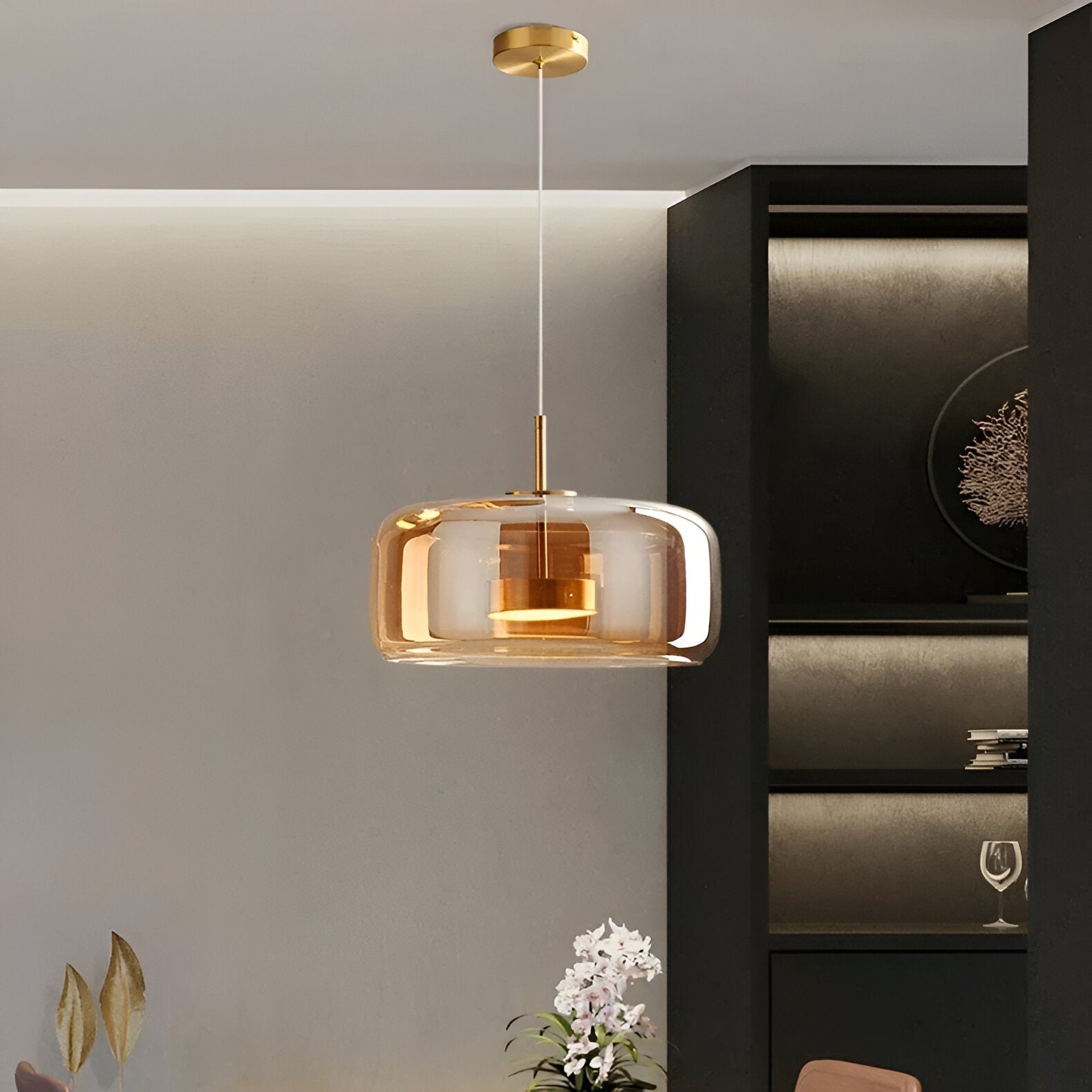 Retro Trio pendant lights LED Light With Hand-Blown Glass Shades