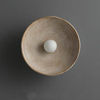 Retro Ceramic Disc Wall Light With Center Globe