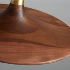 Nordic Walnut Wood Disc Pendant Light With Adjustable Cord