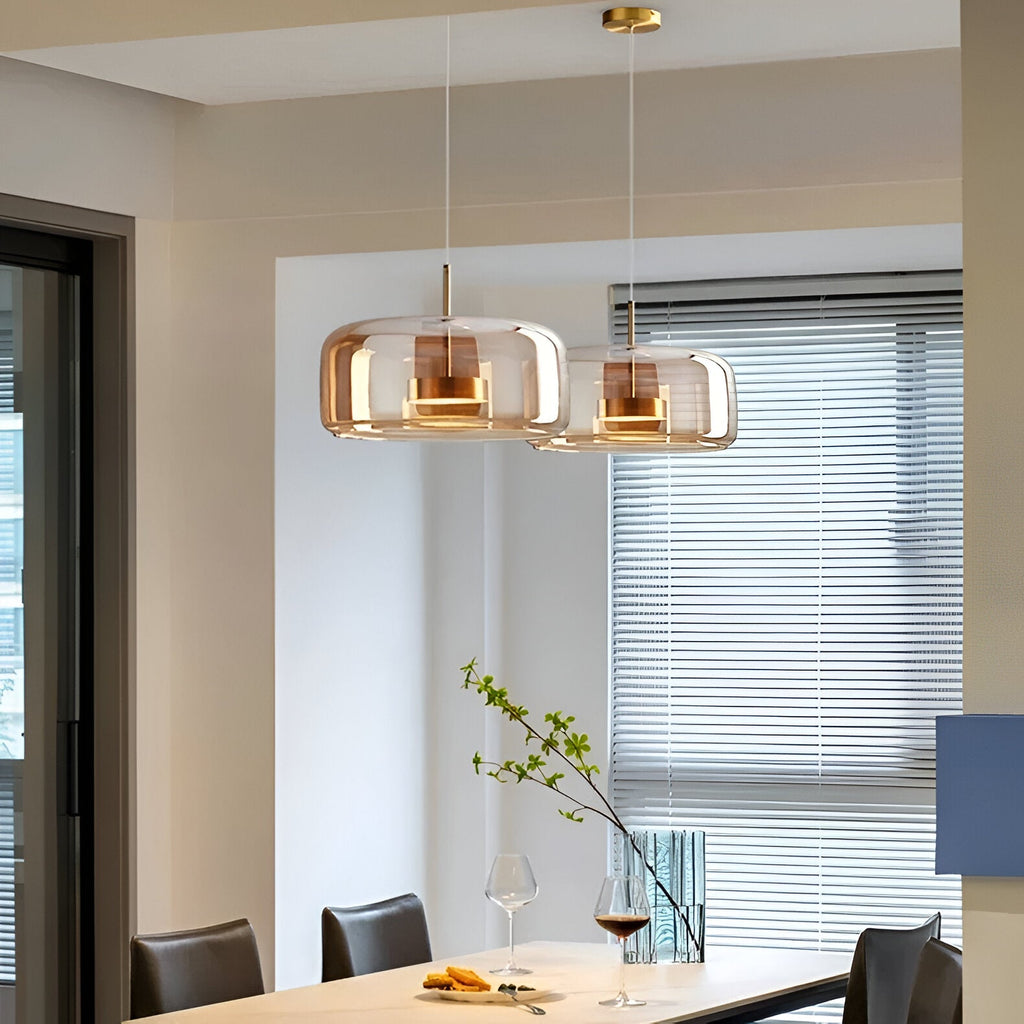 Retro Trio pendant lights LED Light With Hand-Blown Glass Shades