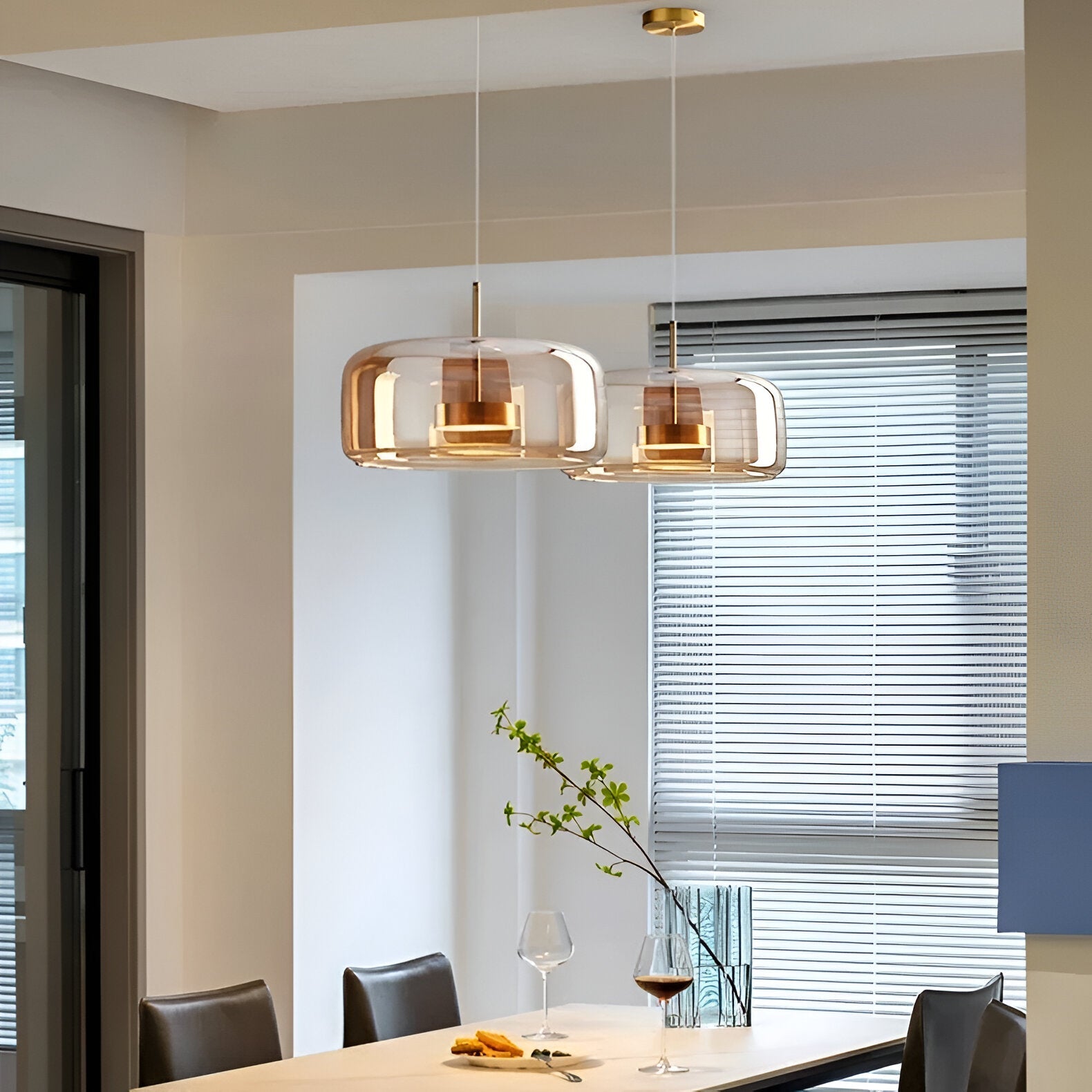 Retro Trio pendant lights LED Light With Hand-Blown Glass Shades