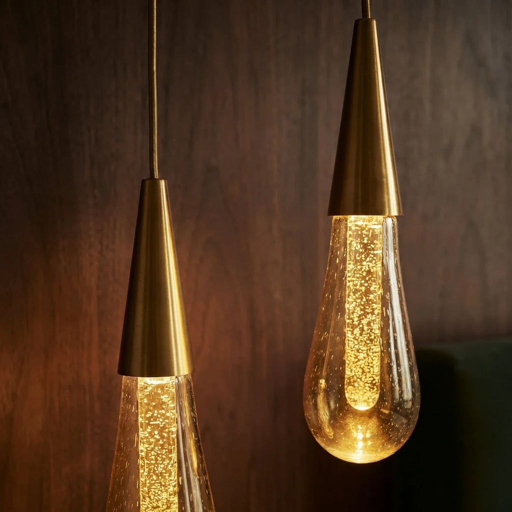 Modern Crystal Drop Pendant Lights With Aluminum Frame And Crystal Shade