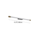 Slim LED Tube Wall Light Minimalist Aluminium Vanity Bar Mirror Lamp with Brass Tone End Caps for Bathroom | Bedroom and Living Room