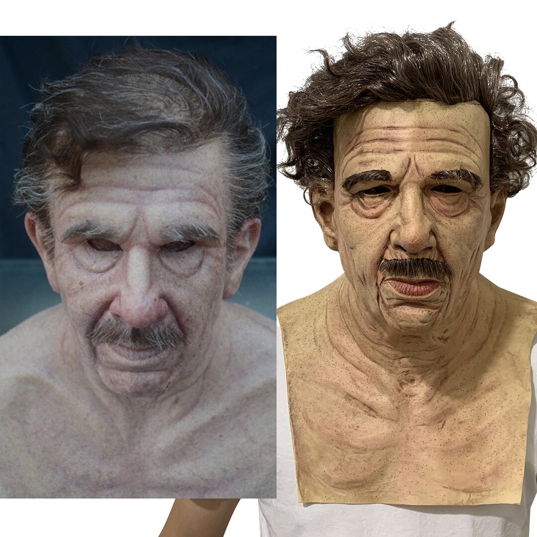 Realistic Old Man Mask Latex Halloween Mask for Adults Full Head Creepy Face Mask with Movable Mouth for Fancy Dress | Cosplay and Parties