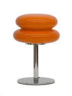 Glass Mushroom Table Lamp With Metal Base