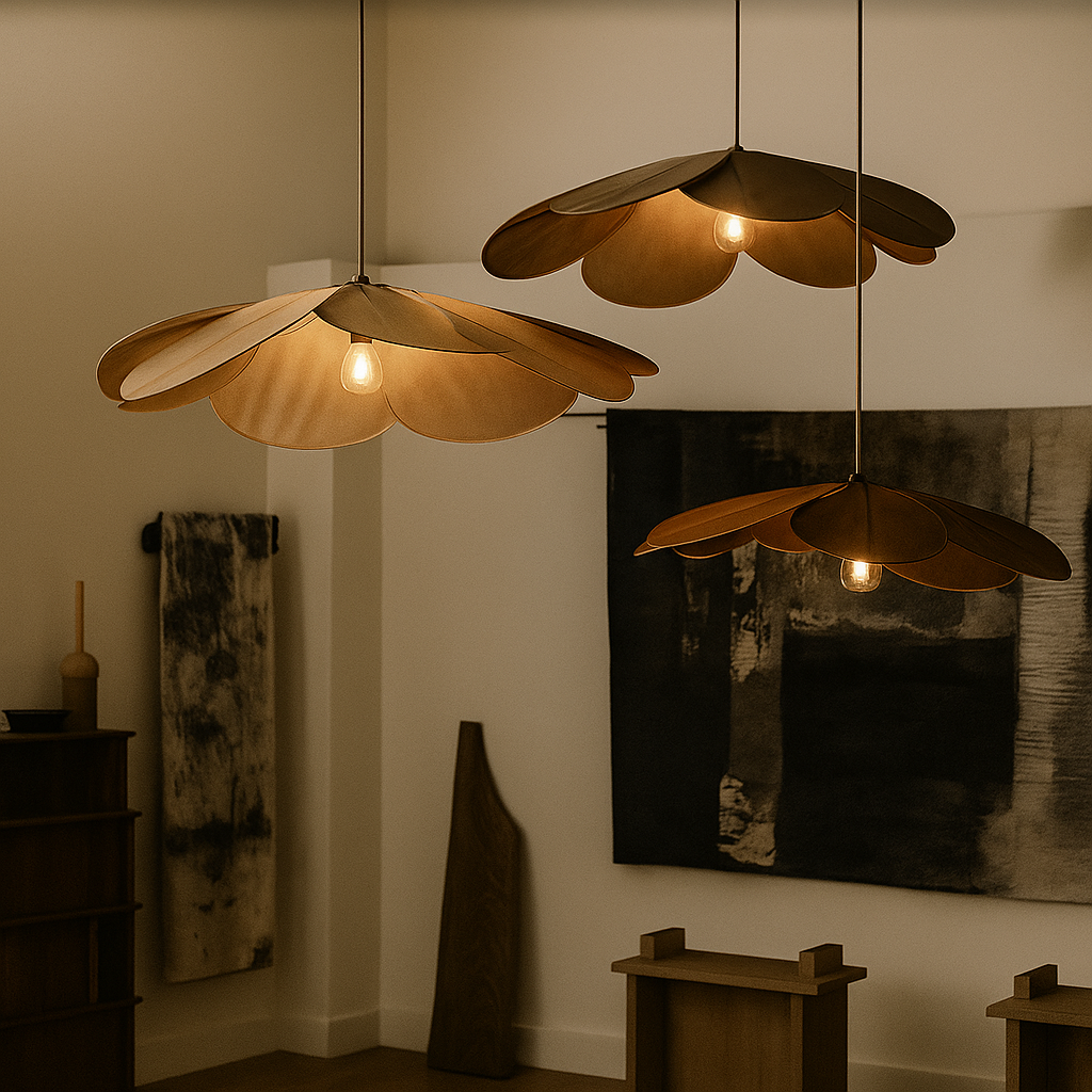 Flower Petal Fabric Pendant Lights With E27 Bulb And Adjustable Cord