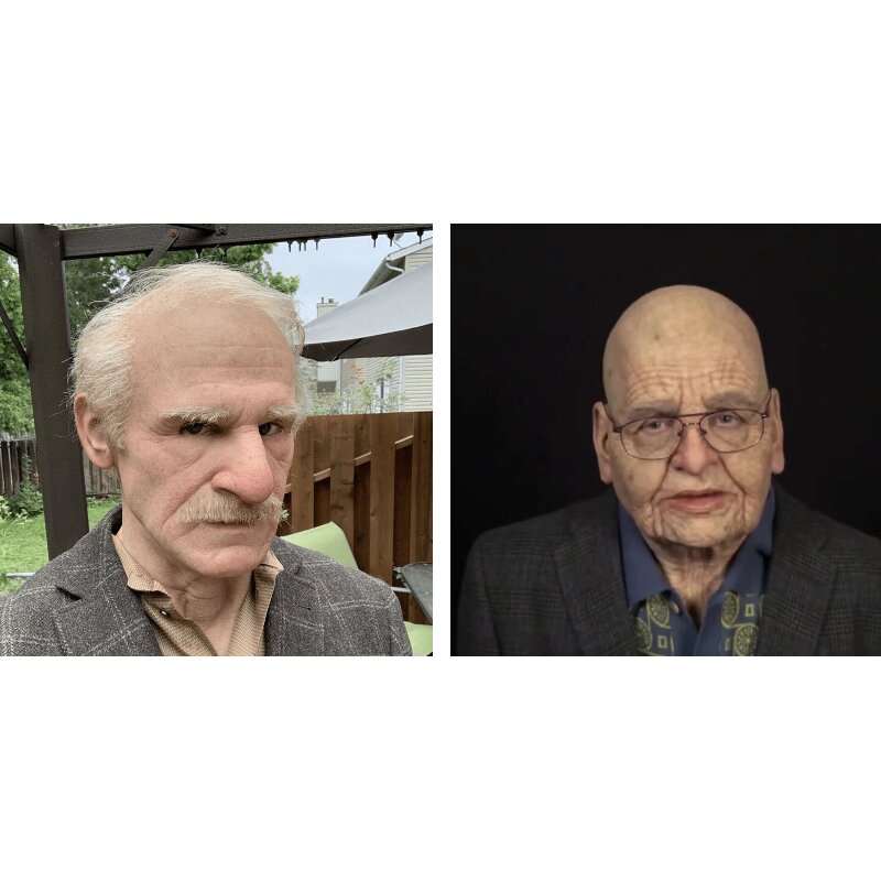 Realistic Old Man Mask Latex Halloween Mask for Adults Full Head Creepy Face Mask with Movable Mouth for Fancy Dress | Cosplay and Parties