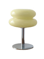 Glass Mushroom Table Lamp With Metal Base