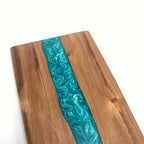Resin River Chopping Board Acacia Wood Serving Board with Epoxy Resin Inlay Wooden Cheese and Charcuterie Board for Kitchen and Dining