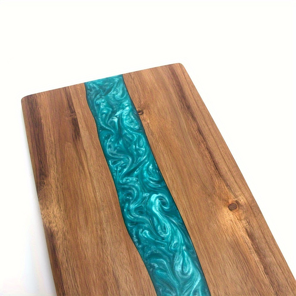 Resin River Chopping Board Acacia Wood Serving Board with Epoxy Resin Inlay Wooden Cheese and Charcuterie Board for Kitchen and Dining