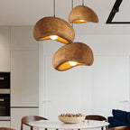 Coffee Cloud Textured Resin Pendant Light with Adjustable Cord