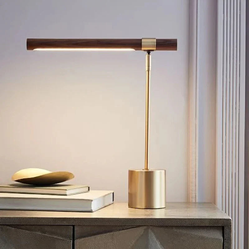 Modern Wood Table Lamp With Warm LED Glow for Home Office — Ashbury Home & Living