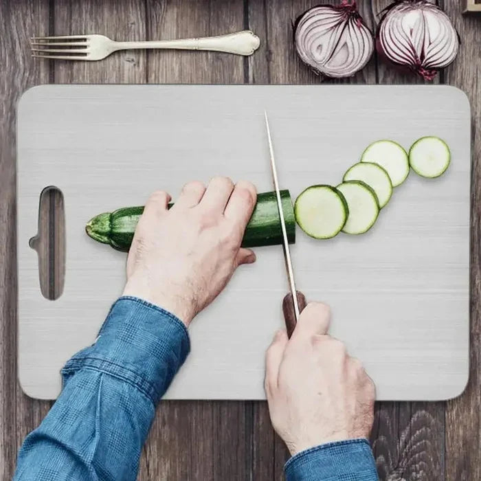 Titanium Chopping Board Non-Porous Hygienic Metal Cutting Board Stain and Odour Resistant Kitchen Chopping Board for Meat | Fish and Vegetables