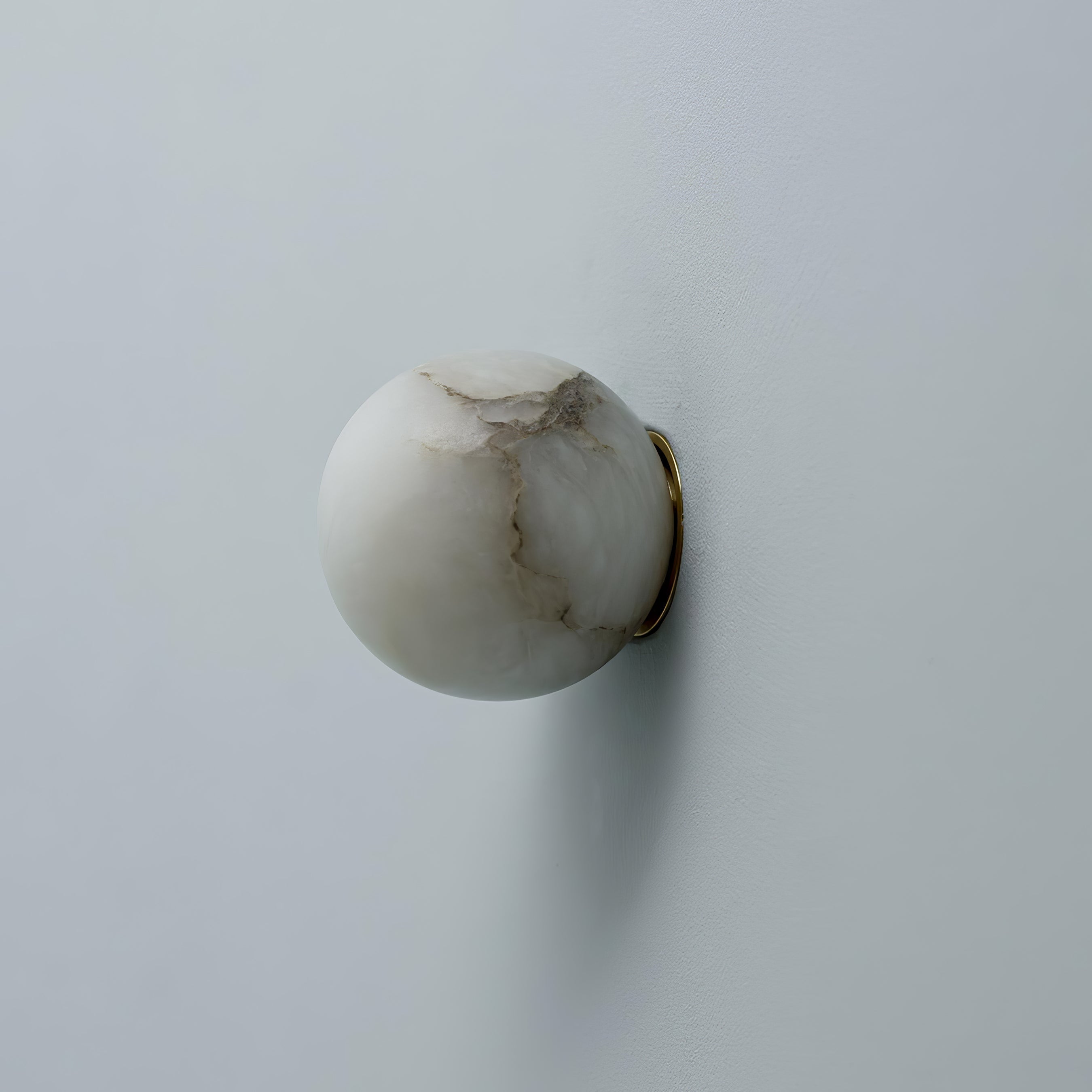 Mini Orb Alabaster Wall Light With Sculpted Stone Shade