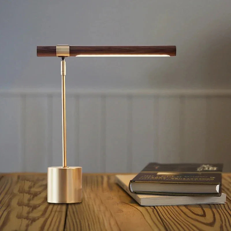 Modern Wood Table Lamp With Warm LED Glow for Home Office — Ashbury Home & Living