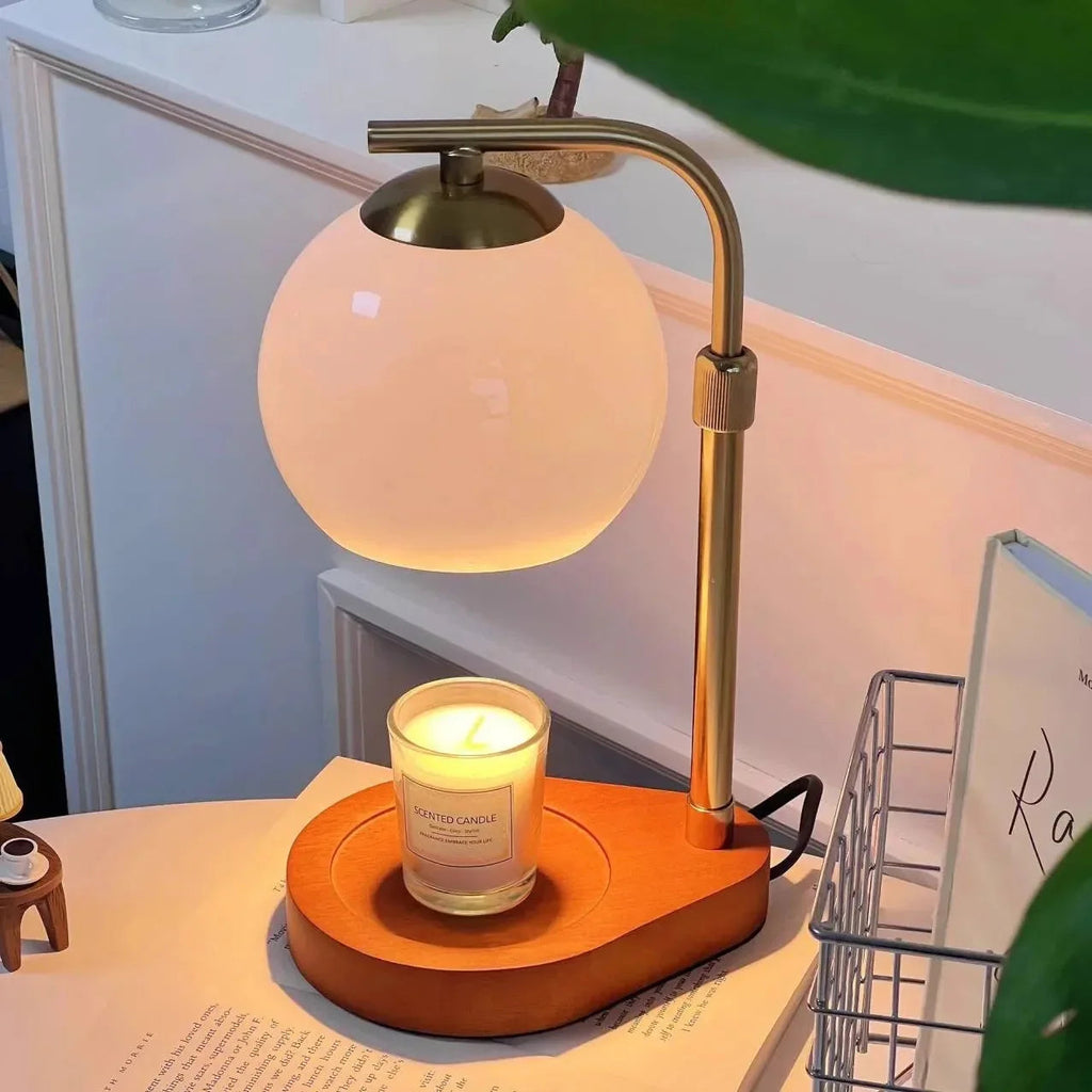 Modern Wood And Glass Table Lamp With Warm LED Glow — Ashbury Home & Living